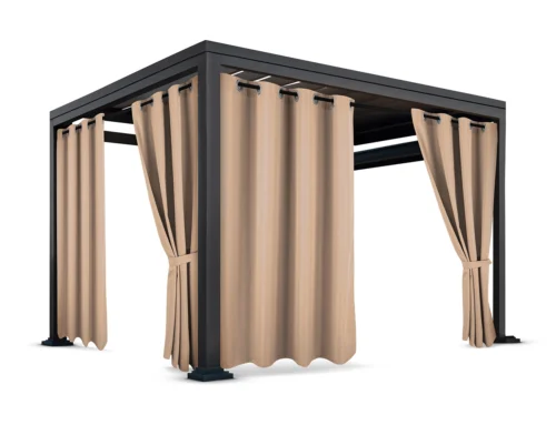 Waterdicht Buitengordijn met Ringen - Camel (200cm hoog)