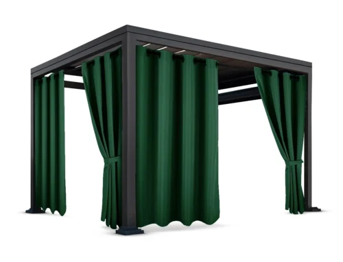 Waterdicht Buitengordijn met Ringen - Donkergroen (200cm hoog)