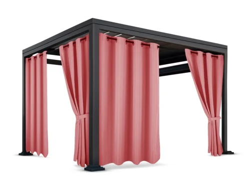 Waterdicht Buitengordijn met Ringen - Koraal (200cm hoog)