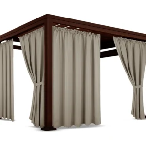 Waterdicht Tuingordijn met Plooien - Beige (190cm hoog)