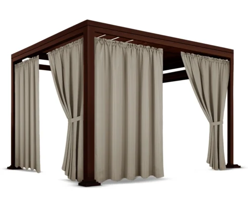 Waterdicht Tuingordijn met Plooien - Beige (190cm hoog)