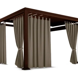 Waterdicht Tuingordijn met Lussen - Taupe (250cm hoog)