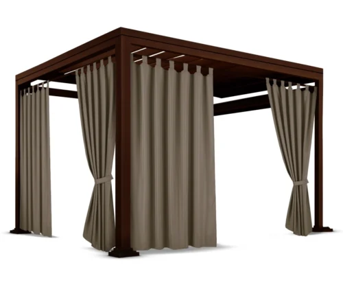 Waterdicht Tuingordijn met Lussen - Taupe (250cm hoog)