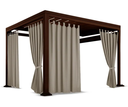 Waterdicht Tuingordijn met Lussen - Beige (250cm hoog)