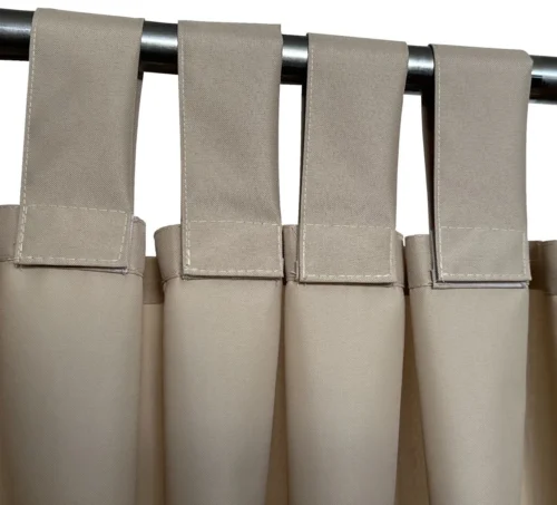 Waterdicht Tuingordijn met Afneembare Lussen - Beige (190cm hoog)