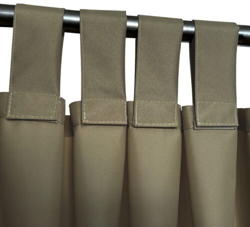 Waterdicht Tuingordijn met Afneembare Lussen - Khaki (190cm hoog)