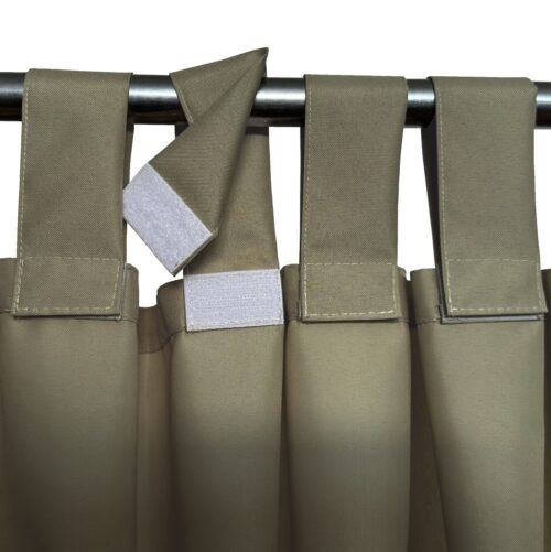 Waterdicht Tuingordijn met Afneembare Lussen - Khaki (190cm hoog)
