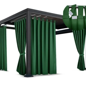 Waterdicht Tuingordijn met Afneembare Lussen - Groen (190cm hoog)