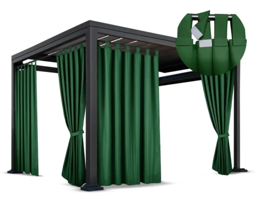 Waterdicht Tuingordijn met Afneembare Lussen - Groen (190cm hoog)