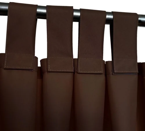Waterdicht Tuingordijn met Afneembare Lussen - Bruin (190cm hoog)
