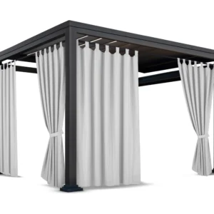 Waterdicht Tuingordijn met Lussen – Lichtgrijs (190cm hoog)
