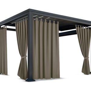 Waterdicht Tuingordijn met Lussen – Khaki (190cm hoog)