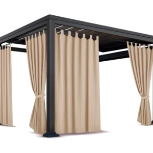 Waterdicht Tuingordijn met Lussen – Beige (190cm hoog)