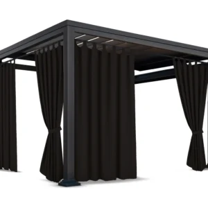 Waterdicht Tuingordijn met Lussen – Zwart (190cm hoog)