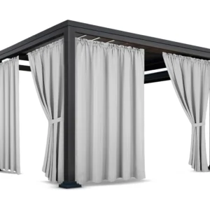Waterdicht Tuingordijn met Plooien - Lichtgrijs (200cm hoog)