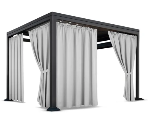 ZMOT-01.webp Waterdicht Tuingordijn met Plooien - Lichtgrijs (200cm hoog)