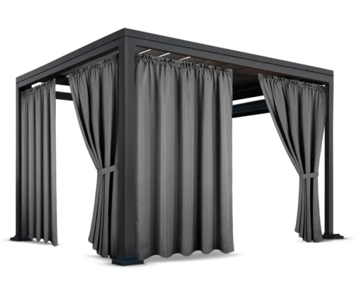 ZMOT-02.webp Waterdicht Tuingordijn met Plooien - Donkergrijs (200cm hoog)