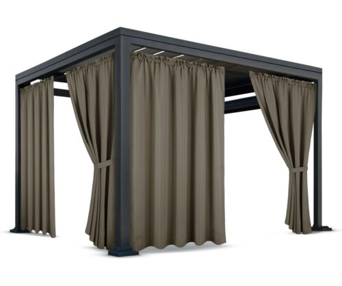 ZMOT-04.jpg Waterdicht Tuingordijn met Plooien - Khaki (200cm hoog)