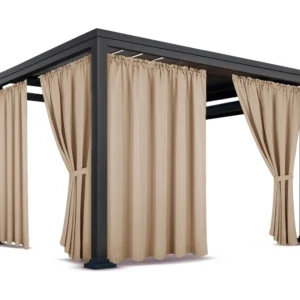 Waterdicht Tuingordijn met Plooien - Camel (200cm hoog)