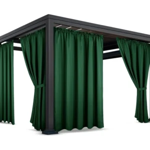 Waterdicht Tuingordijn met Plooien - Donkergroen (200cm hoog)