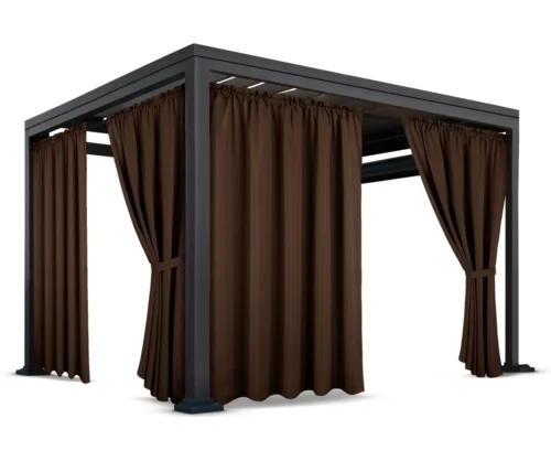 ZMOT-09.webp Waterdicht Tuingordijn met Plooien - Bruin (200cm hoog)