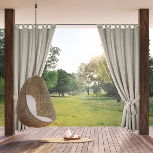 Waterdicht Buitengordijn Linnenlook - Beige (260cm hoog)