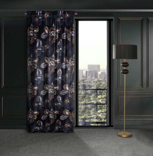 Velours gordijn met print ZWP-02