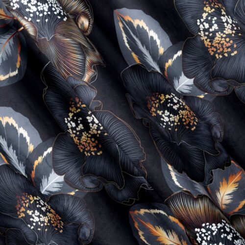 Velours gordijn met print ZWP-02