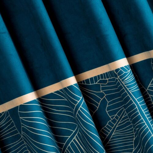 Velours gordijn met print ZWR-01