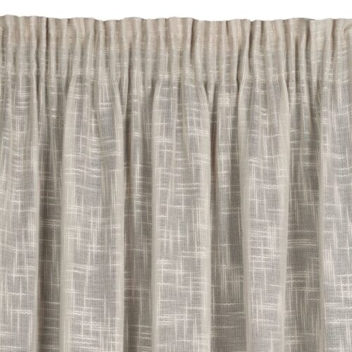 Beige Linnenlook Plooigordijn met Structuur